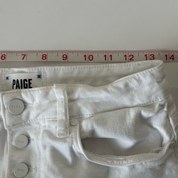 Paige White Leenah Ankle Button Fly Cotton Stretch High Rise Denim Jeans size 27 - Picture 11 of 14